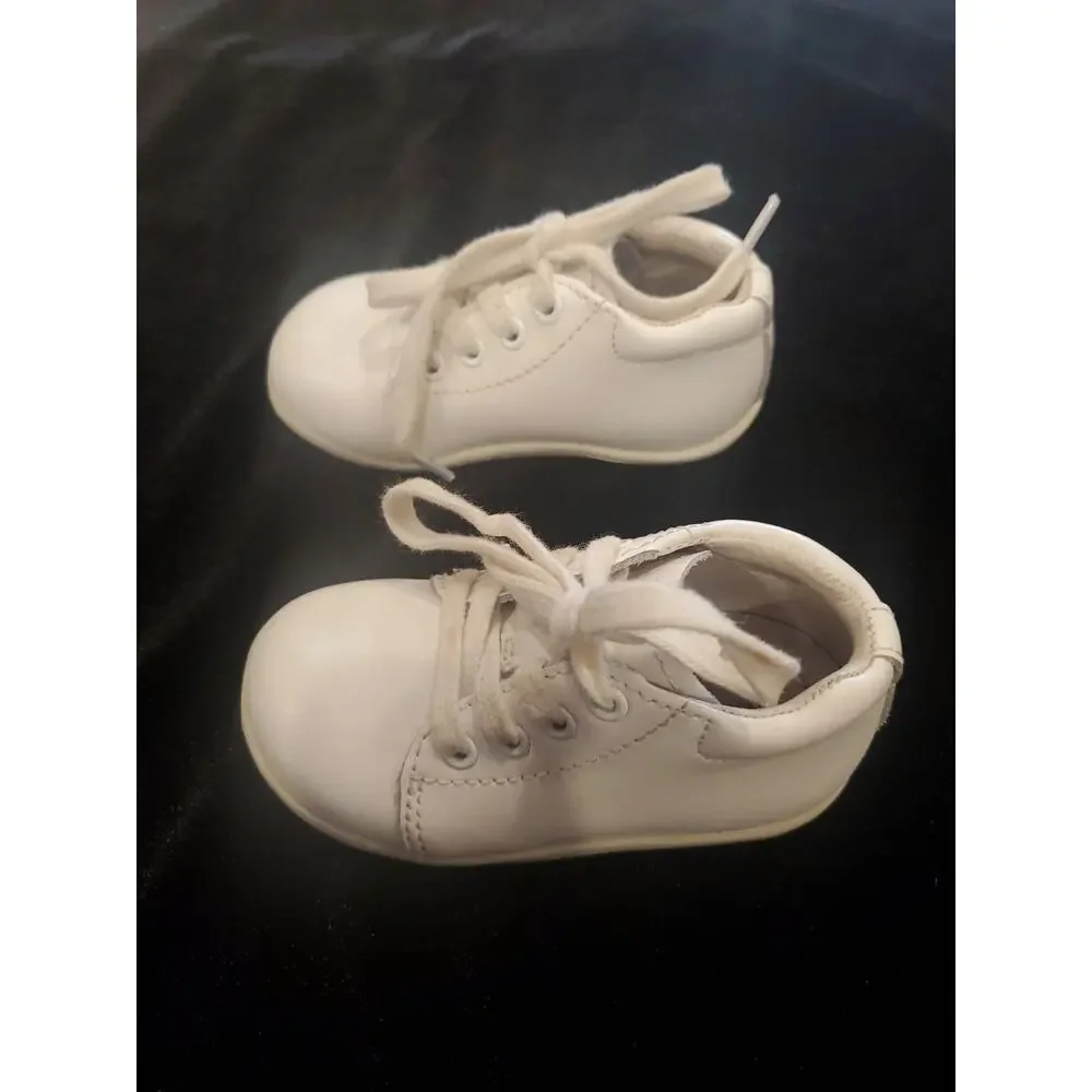 Stride Rite White Elliot Baby Toddler Leather Walking Shoes Boys 4.5W